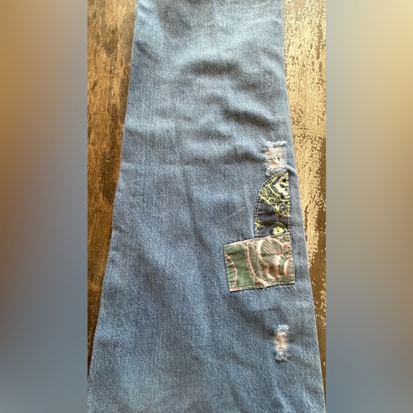 Hollister Blue Flare Jeans with Colorful Patchwork SIZE 1 - Picture 10 of 11